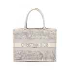 Dior Tote Bag Book Gray White Canvas