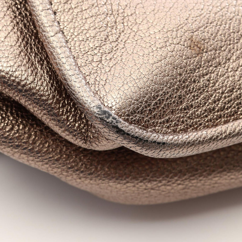 Loewe Shoulder Bag Anagram Metallic Maia 2-Way Champagne Gold Leather — view 7
