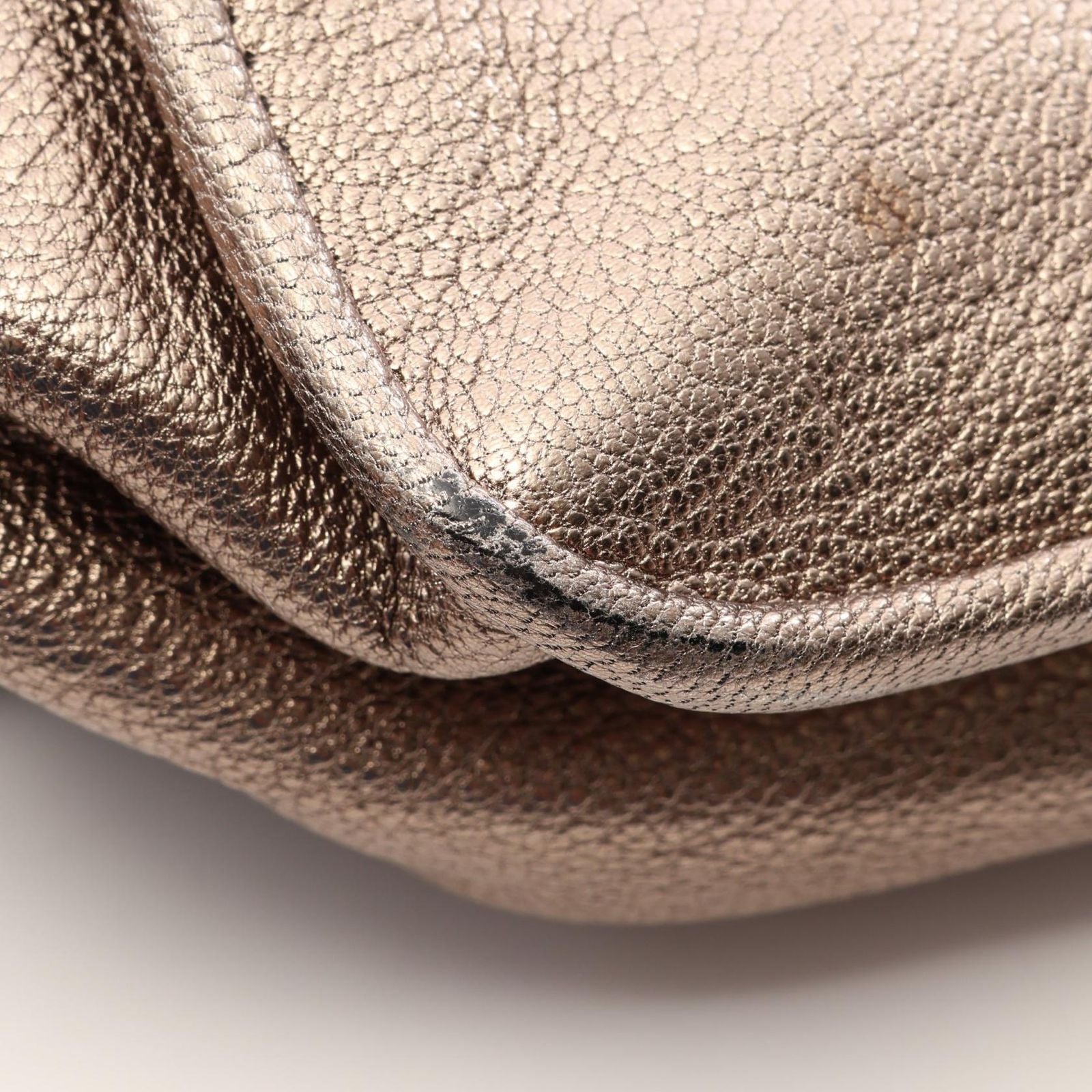 Loewe Shoulder Bag Anagram Metallic Maia 2-Way Champagne Gold Leather — view 7
