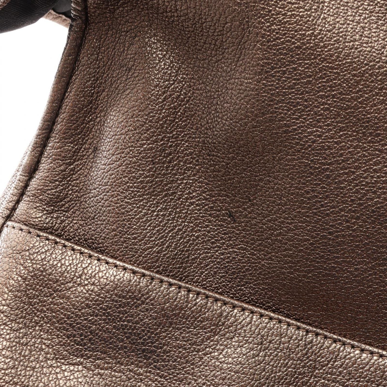 Loewe Shoulder Bag Anagram Metallic Maia 2-Way Champagne Gold Leather — view 8