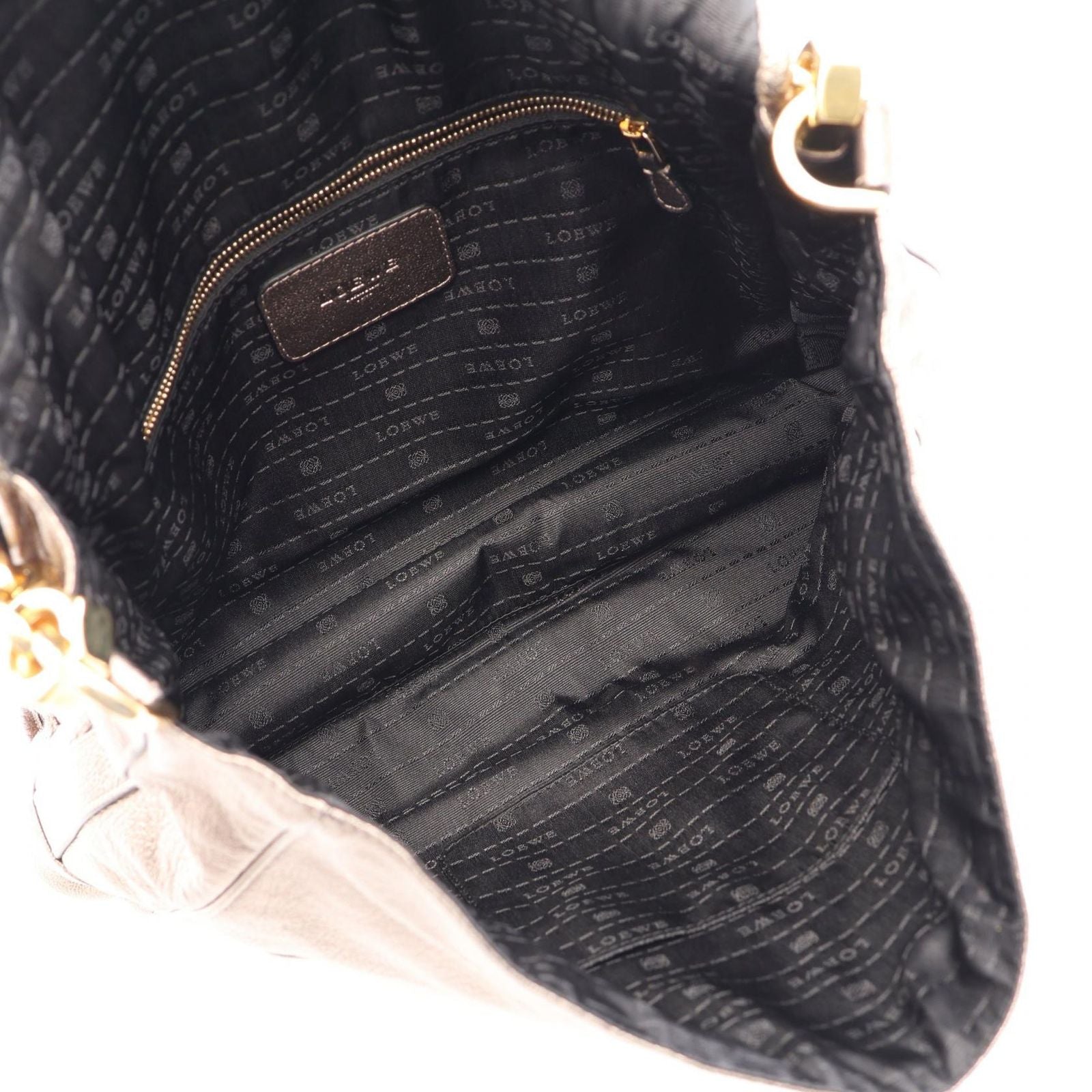 Loewe Shoulder Bag Anagram Metallic Maia 2-Way Champagne Gold Leather — view 3