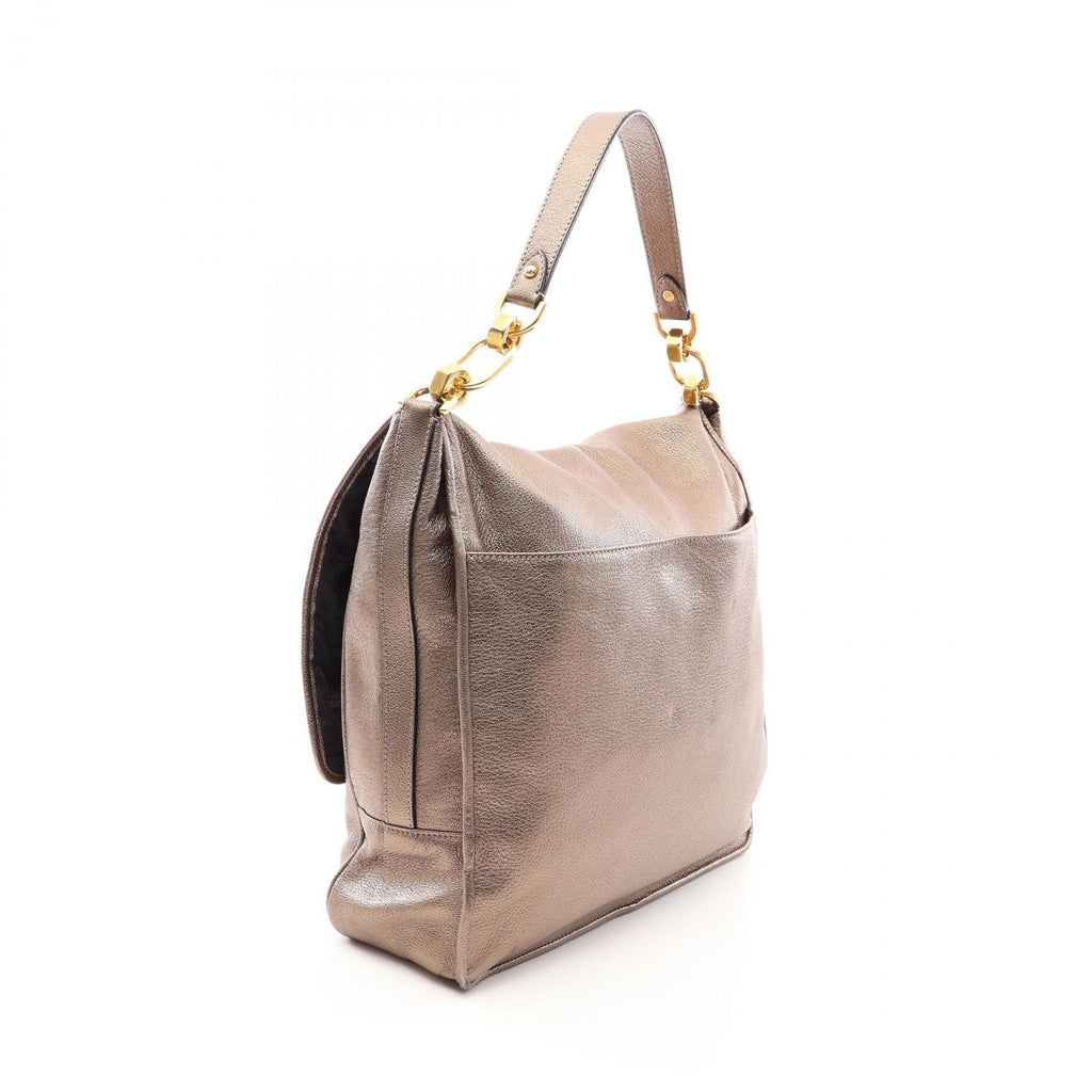 Loewe Shoulder Bag Anagram Metallic Maia 2-Way Champagne Gold Leather — view 2