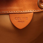 Celine Shoulder Bag Macadam Drawstring Beige Canvas Leather — view 4