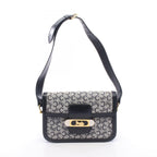 Celine Shoulder Bag C Macadam Carriage Gray Navy Canvas Leather