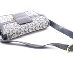 Celine Shoulder Bag C Macadam Carriage Gray Navy Canvas Leather — view 8