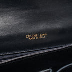 Celine Shoulder Bag C Macadam Carriage Gray Navy Canvas Leather — view 4