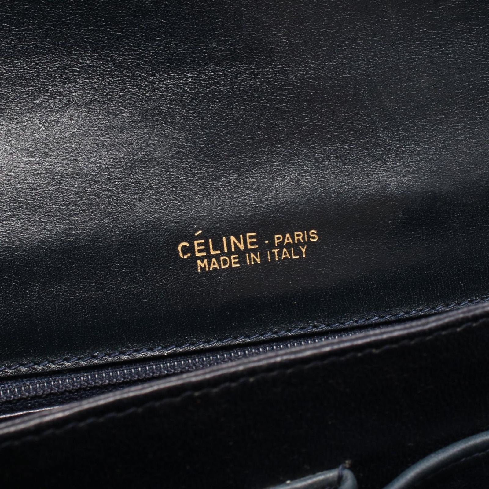 Celine Shoulder Bag C Macadam Carriage Gray Navy Canvas Leather — view 4
