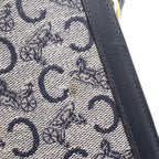 Celine Shoulder Bag C Macadam Carriage Gray Navy Canvas Leather — view 6