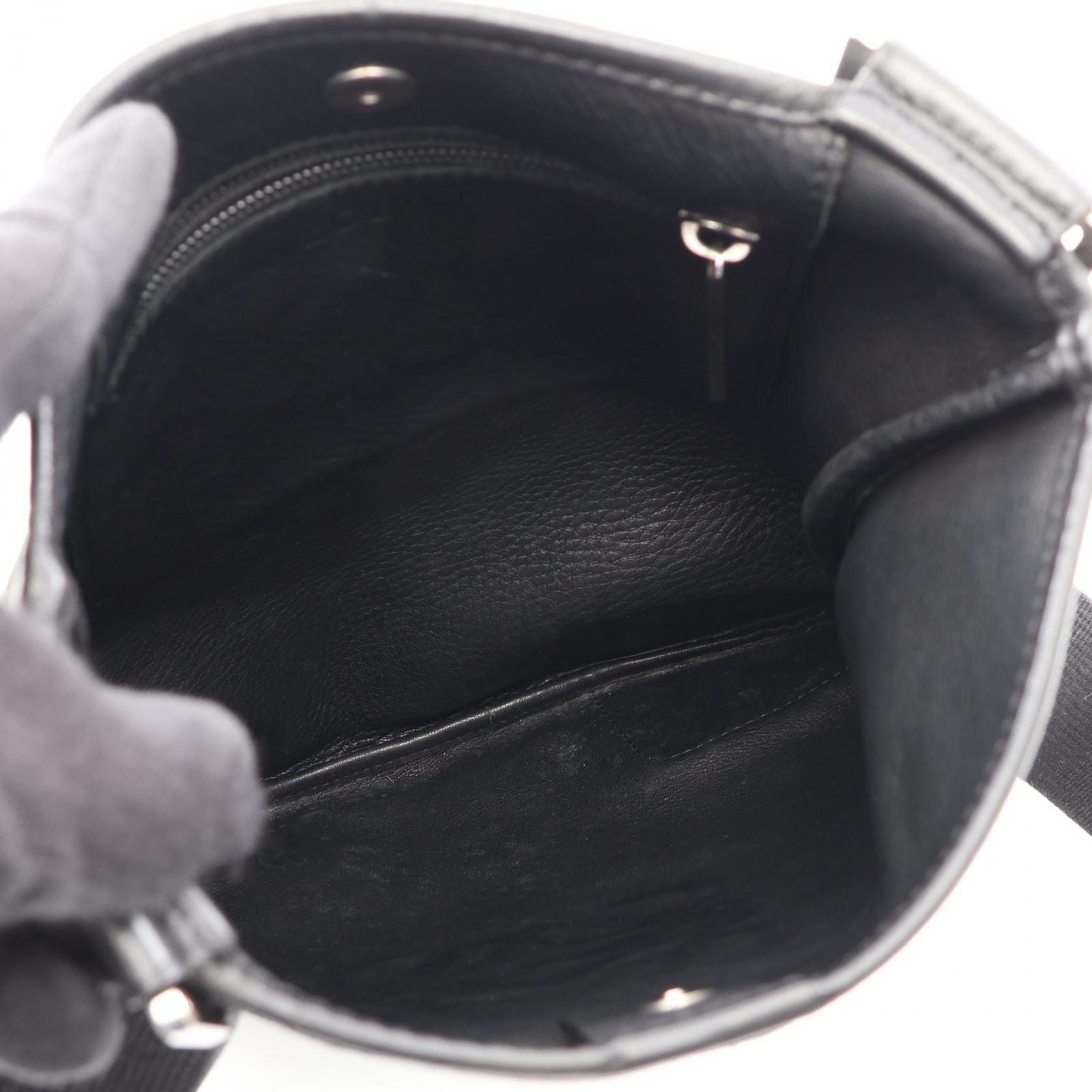 Loewe Shoulder Bag Anagram Black Suede Leather — view 3