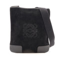 Loewe Shoulder Bag Anagram Black Suede Leather