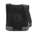 Loewe Shoulder Bag Anagram Black Suede Leather