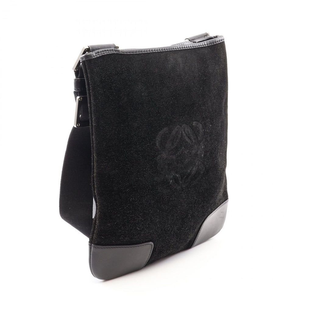 Loewe Shoulder Bag Anagram Black Suede Leather — view 2
