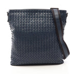 Bottega Veneta Shoulder Bag Intrecciato Navy Leather