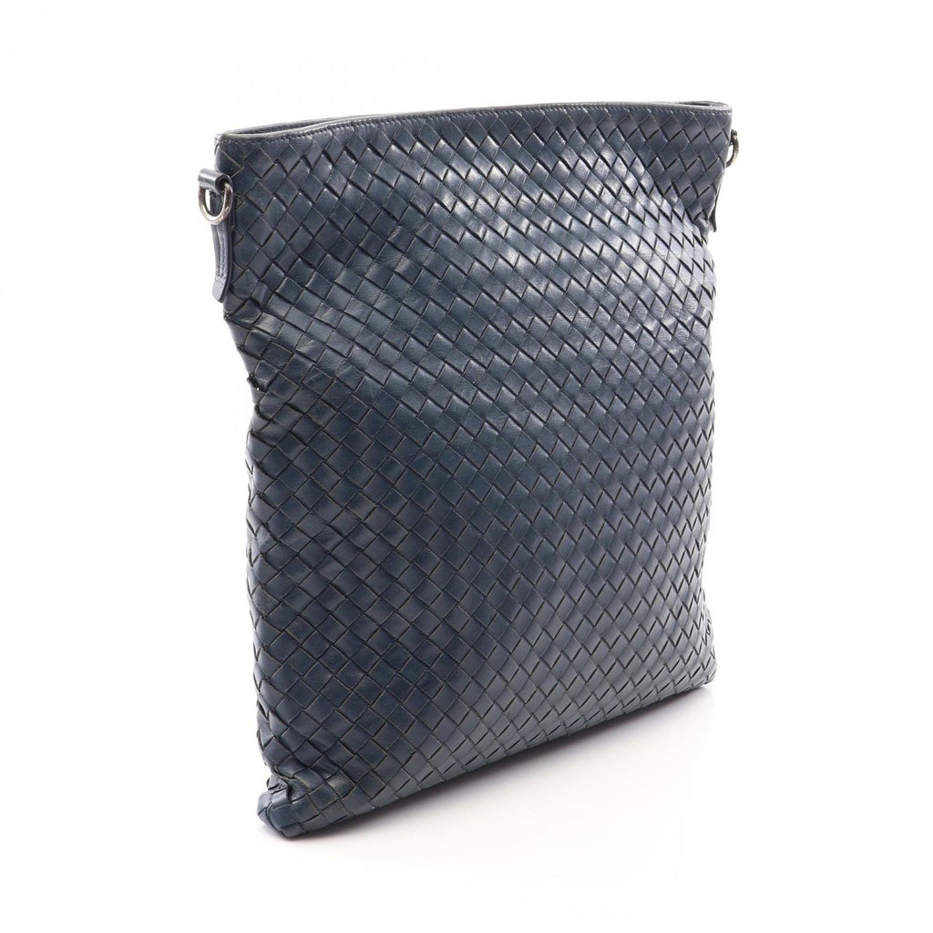 Bottega Veneta Shoulder Bag Intrecciato Navy Leather — view 2