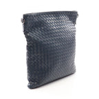Bottega Veneta Shoulder Bag Intrecciato Navy Leather — view 2