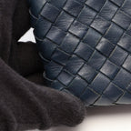 Bottega Veneta Shoulder Bag Intrecciato Navy Leather — view 8