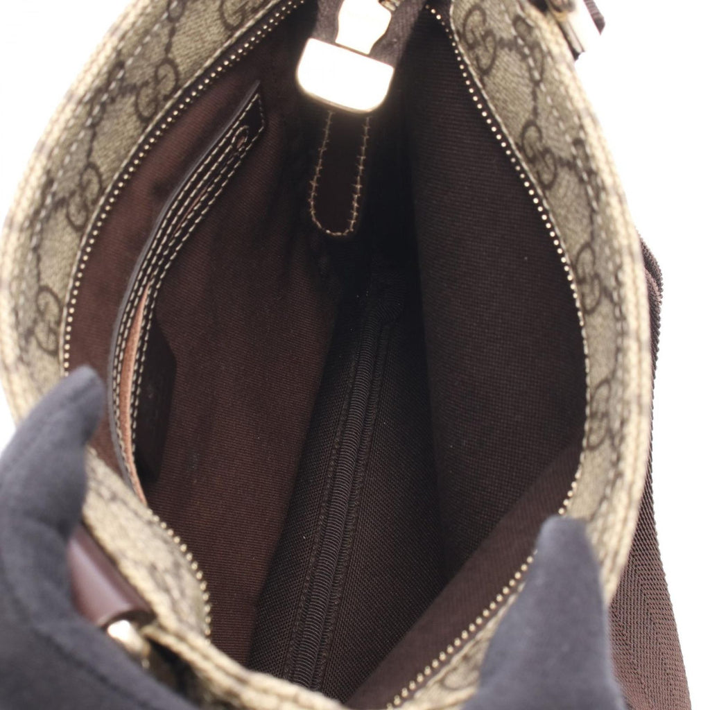 Gucci Shoulder Bag GG Supreme Beige Canvas Leather — view 3