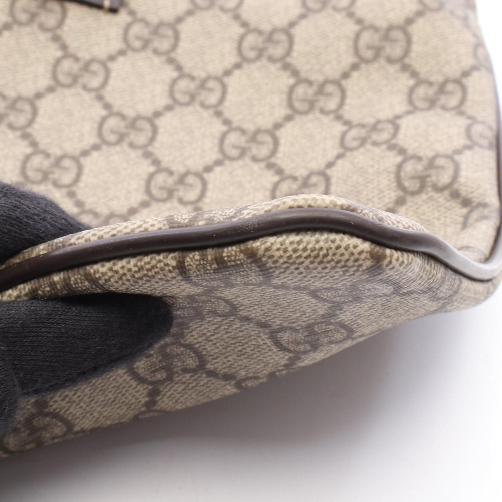 Gucci Shoulder Bag GG Supreme Beige Canvas Leather — view 5