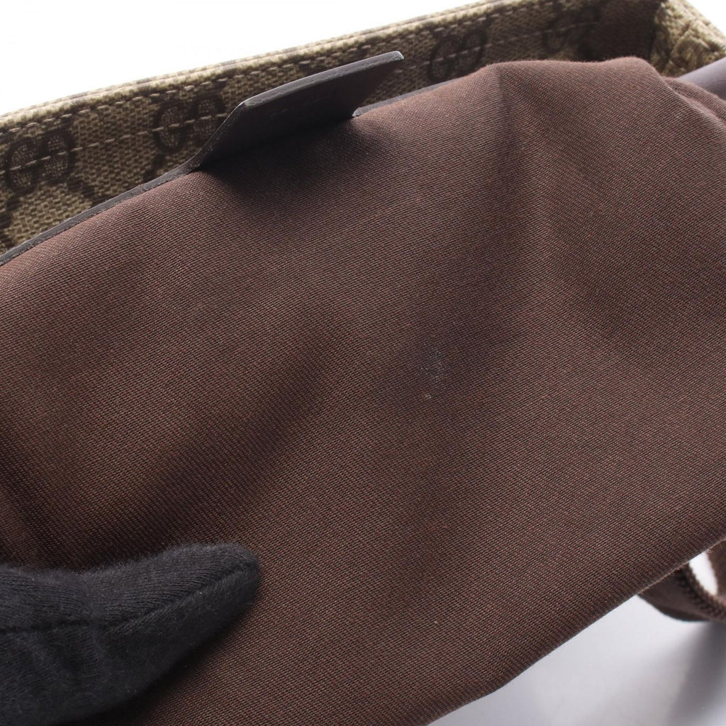 Gucci Shoulder Bag GG Supreme Beige Canvas Leather — view 7