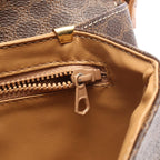 Celine Shoulder Bag Macadam Brown Canvas Leather — view 5