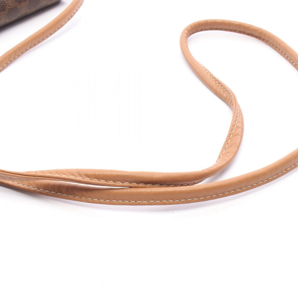 Celine Shoulder Bag Macadam Brown Canvas Leather — view 7