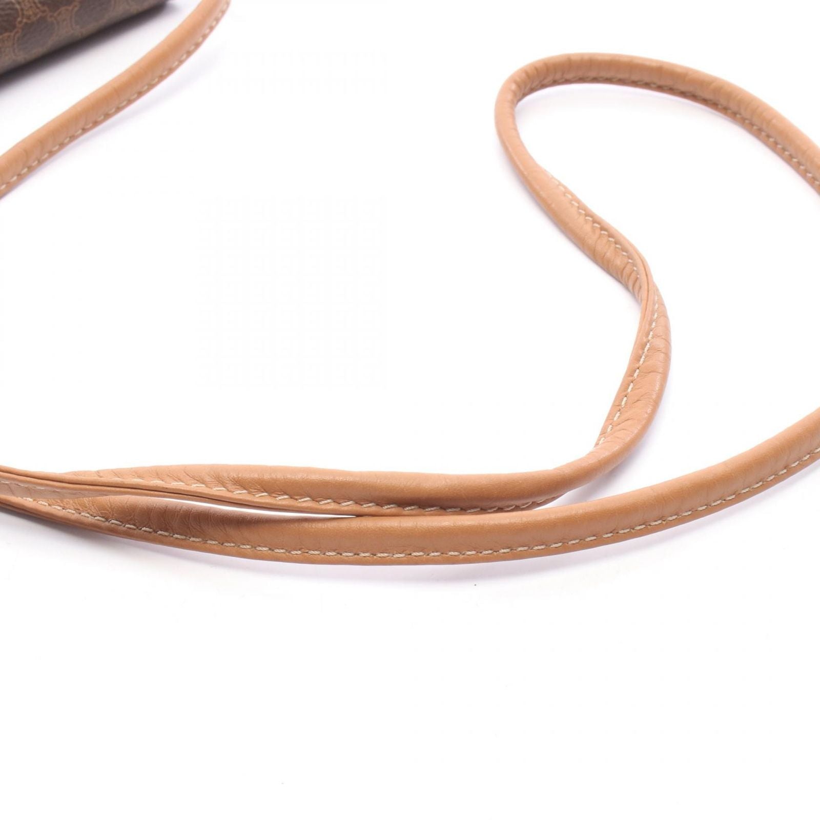 Celine Shoulder Bag Macadam Brown Canvas Leather — view 7