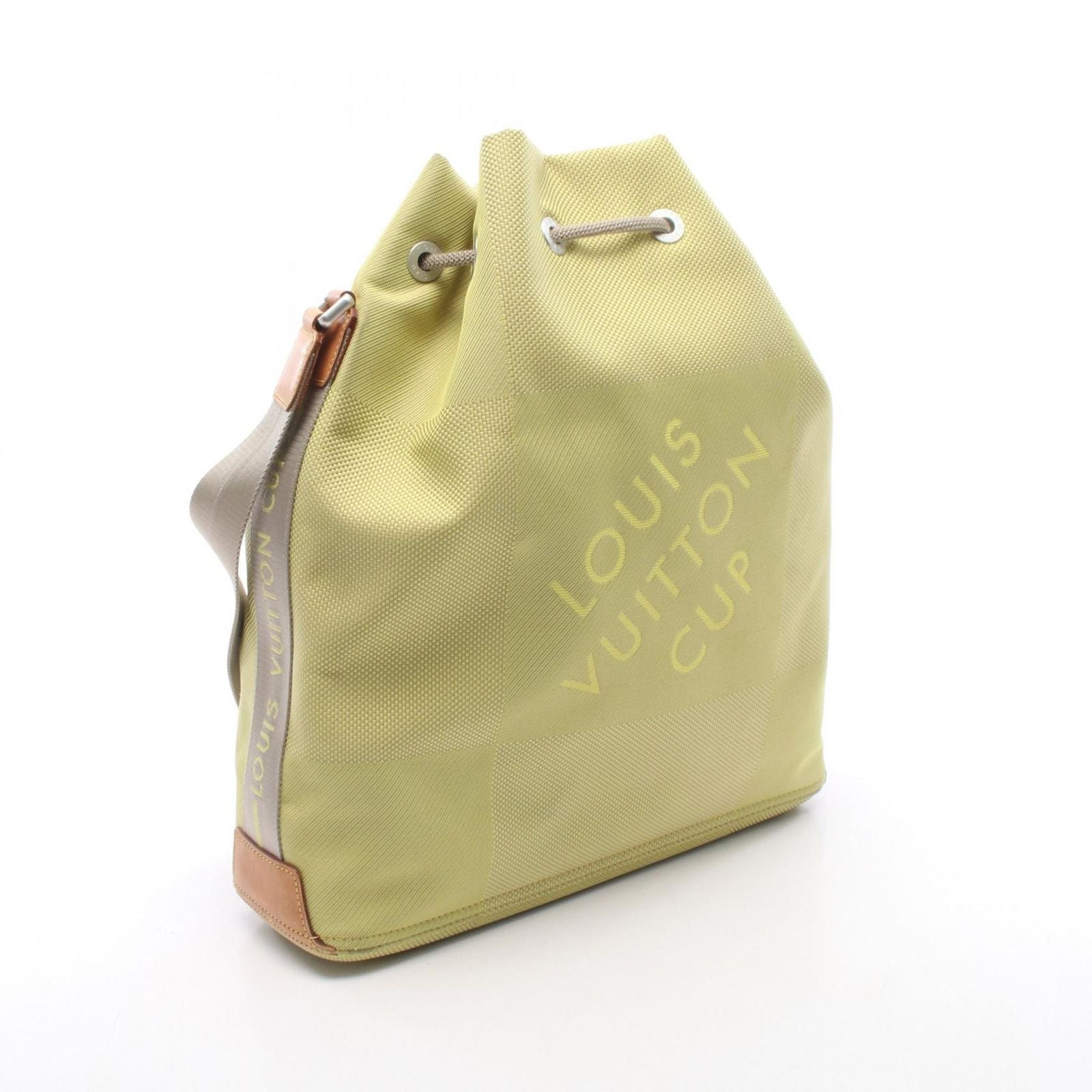 Louis Vuitton Shoulder Bag Volunteer Lime Nylon Leather Damier Jean — view 2