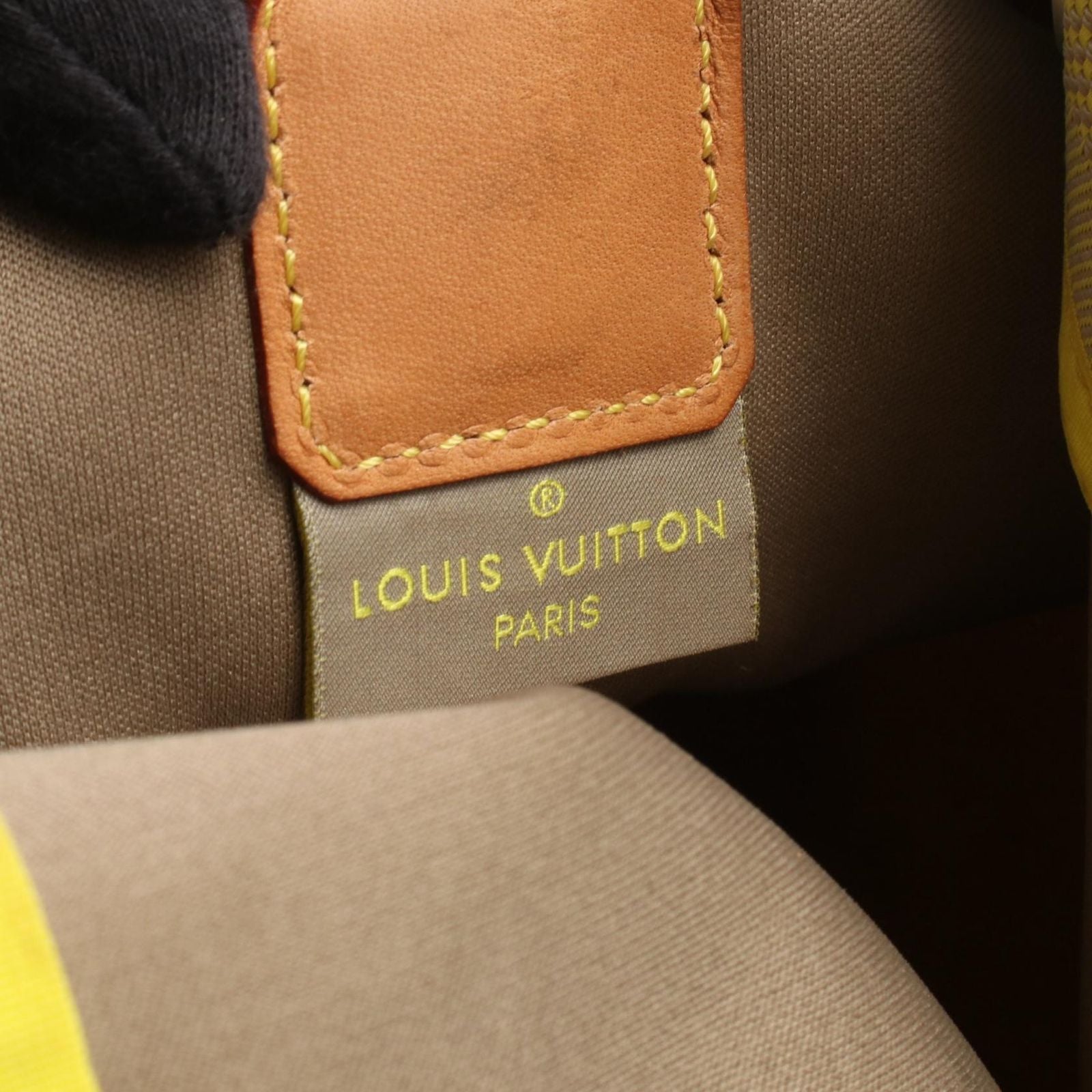 Louis Vuitton Shoulder Bag Volunteer Lime Nylon Leather Damier Jean — view 4