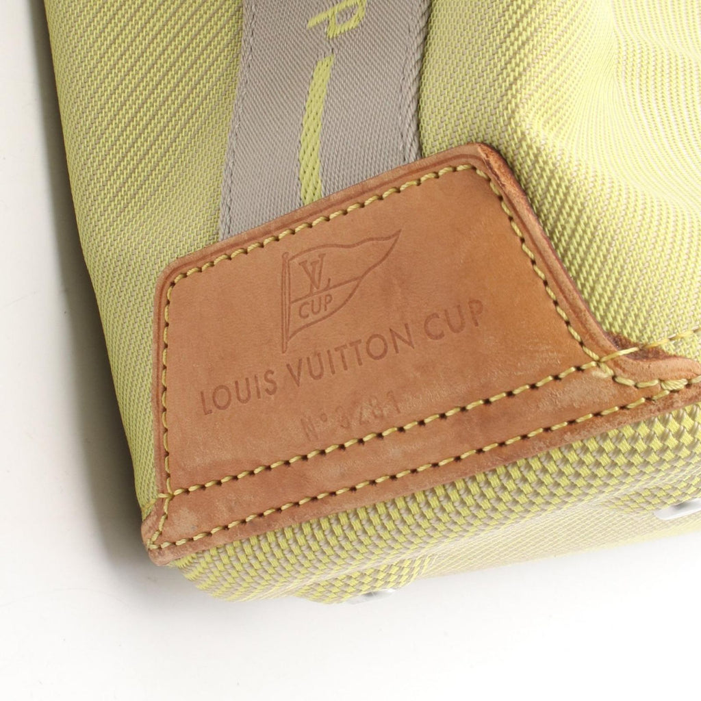 Louis Vuitton Shoulder Bag Volunteer Lime Nylon Leather Damier Jean — view 8