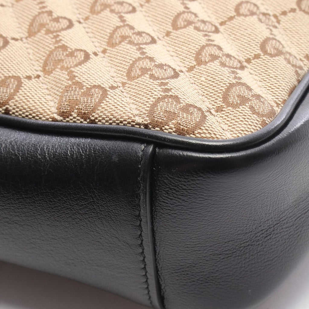 Gucci Shoulder Bag GG Marmont Quilted Small Beige Brown Black Canvas Leather — view 5