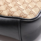 Gucci Shoulder Bag GG Marmont Quilted Small Beige Brown Black Canvas Leather — view 5