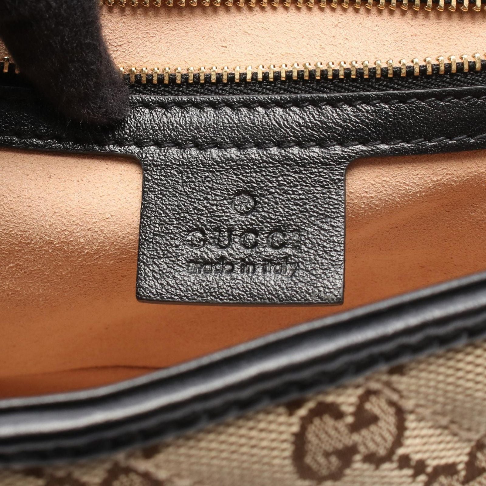 Gucci Shoulder Bag GG Marmont Quilted Small Beige Brown Black Canvas Leather — view 4