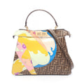 Fendi Peekaboo ISeeU 2-Way Brown Dark Canvas Patent Zucca Regular Handbag