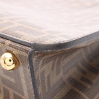 Fendi Peekaboo ISeeU 2-Way Brown Dark Canvas Patent Zucca Regular Handbag — view 5