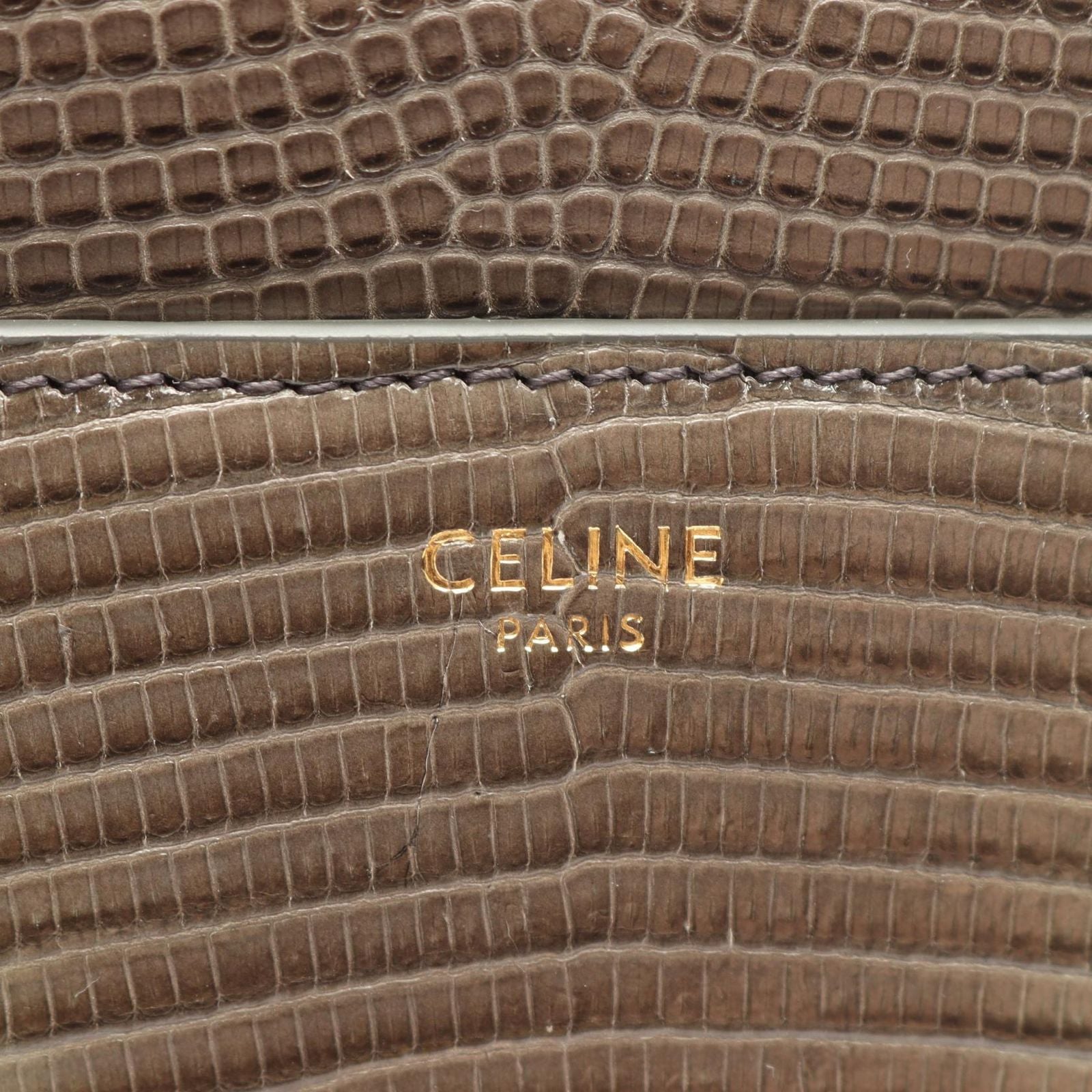 Celine 16 Saise Small 2-Way Khaki Leather Small Handbag — view 4
