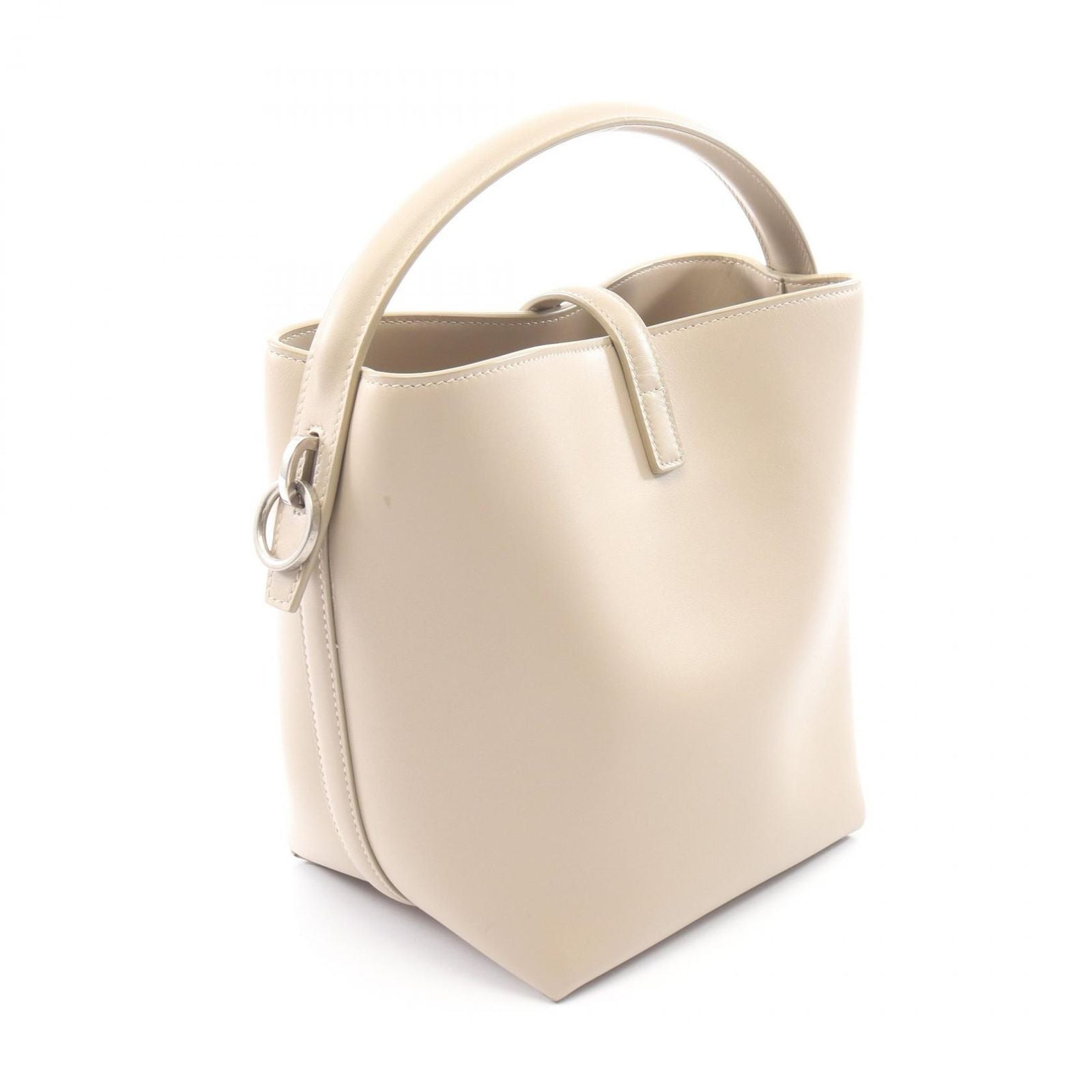 Saint Laurent Paris le 37 Small 2-Way Beige Leather Handbag — view 2