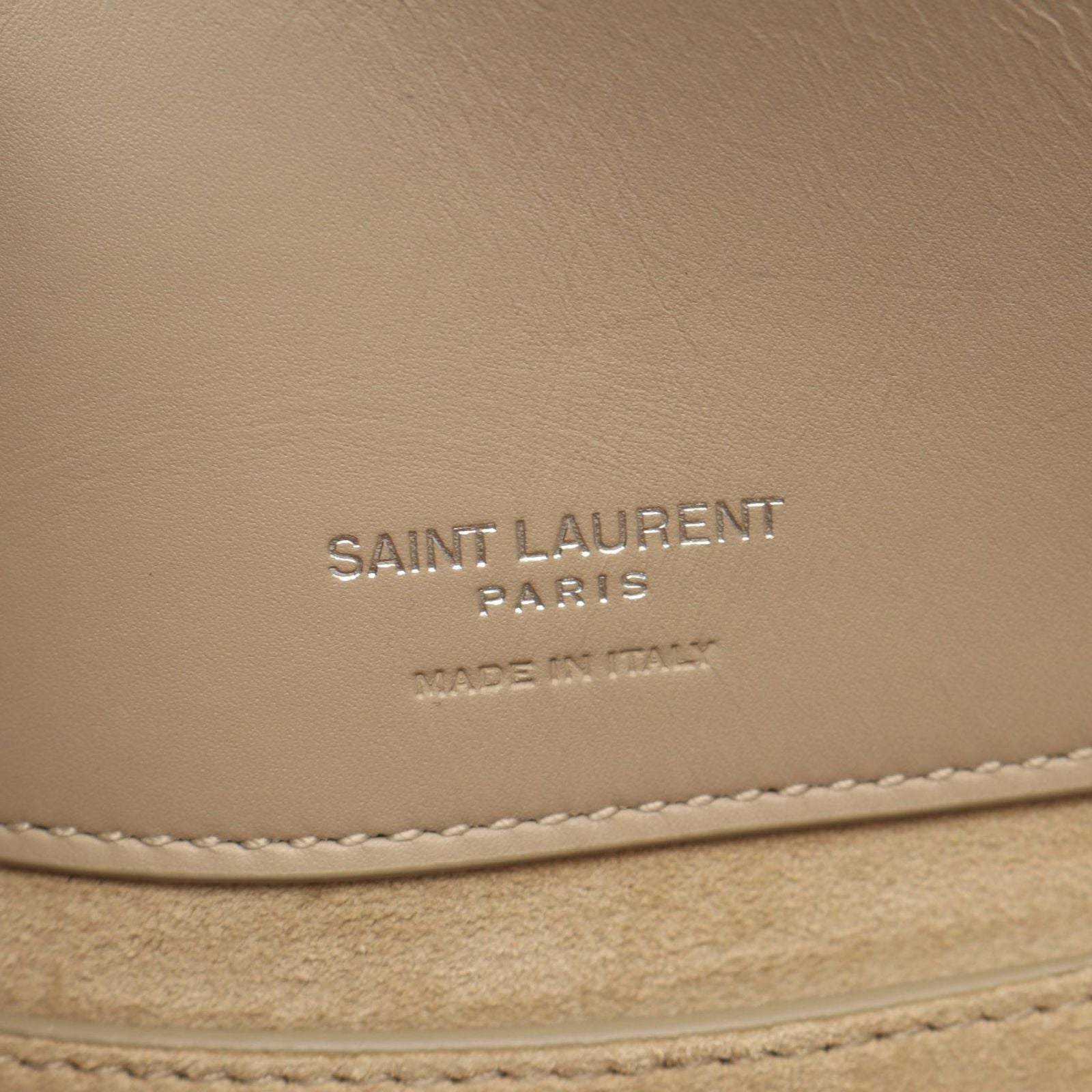 Saint Laurent Paris le 37 Small 2-Way Beige Leather Handbag — view 4