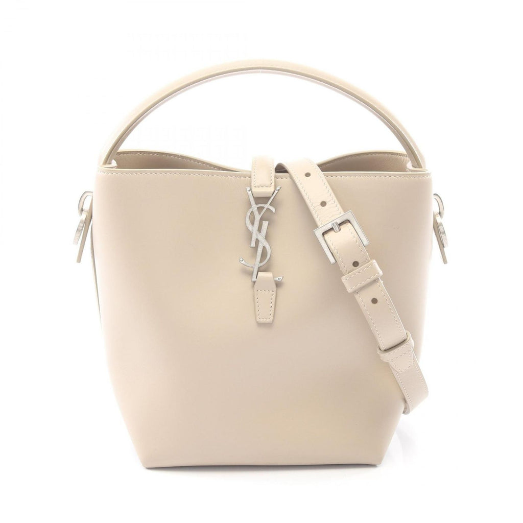Saint Laurent Paris le 37 Small 2-Way Beige Leather Handbag