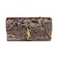 Saint Laurent Paris Shoulder Bag Kate 99 Brown Fabric 99 Chain