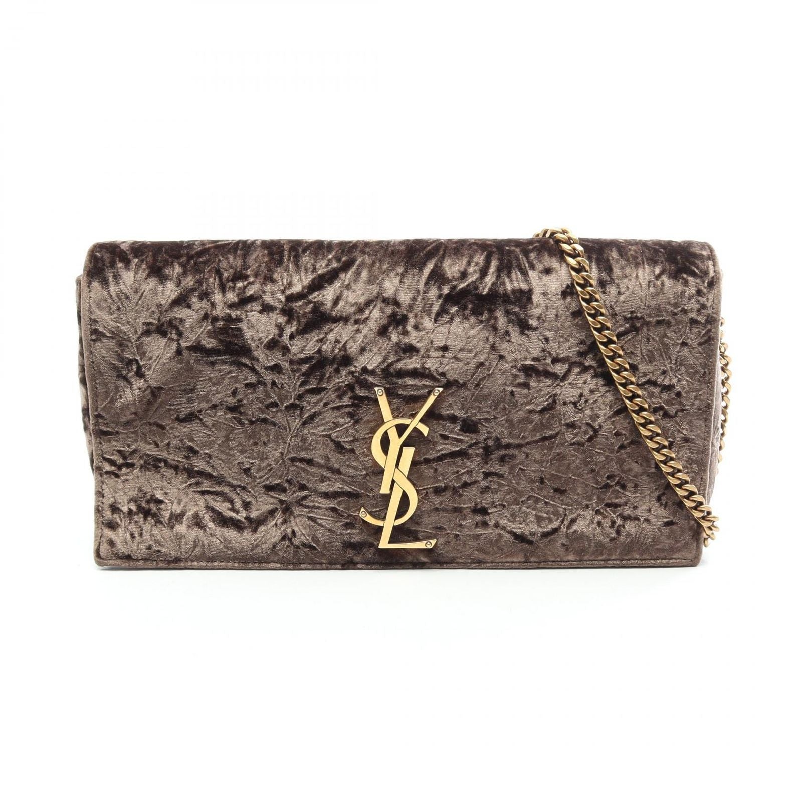 Saint Laurent Paris Shoulder Bag Kate 99 Brown Fabric 99 Chain