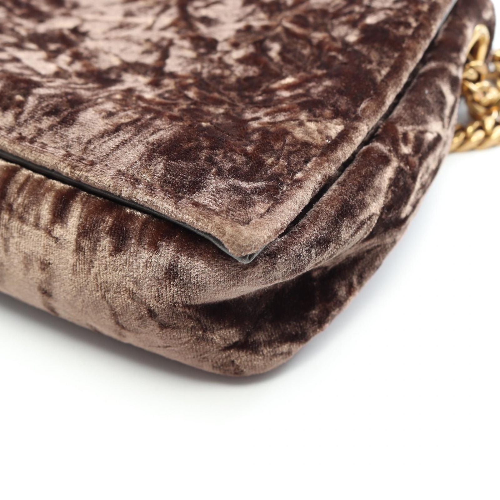 Saint Laurent Paris Shoulder Bag Kate 99 Brown Fabric 99 Chain — view 6