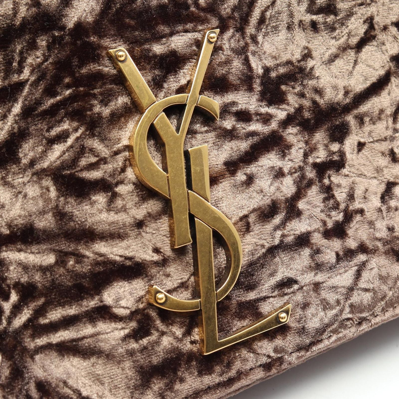 Saint Laurent Paris Shoulder Bag Kate 99 Brown Fabric 99 Chain — view 7