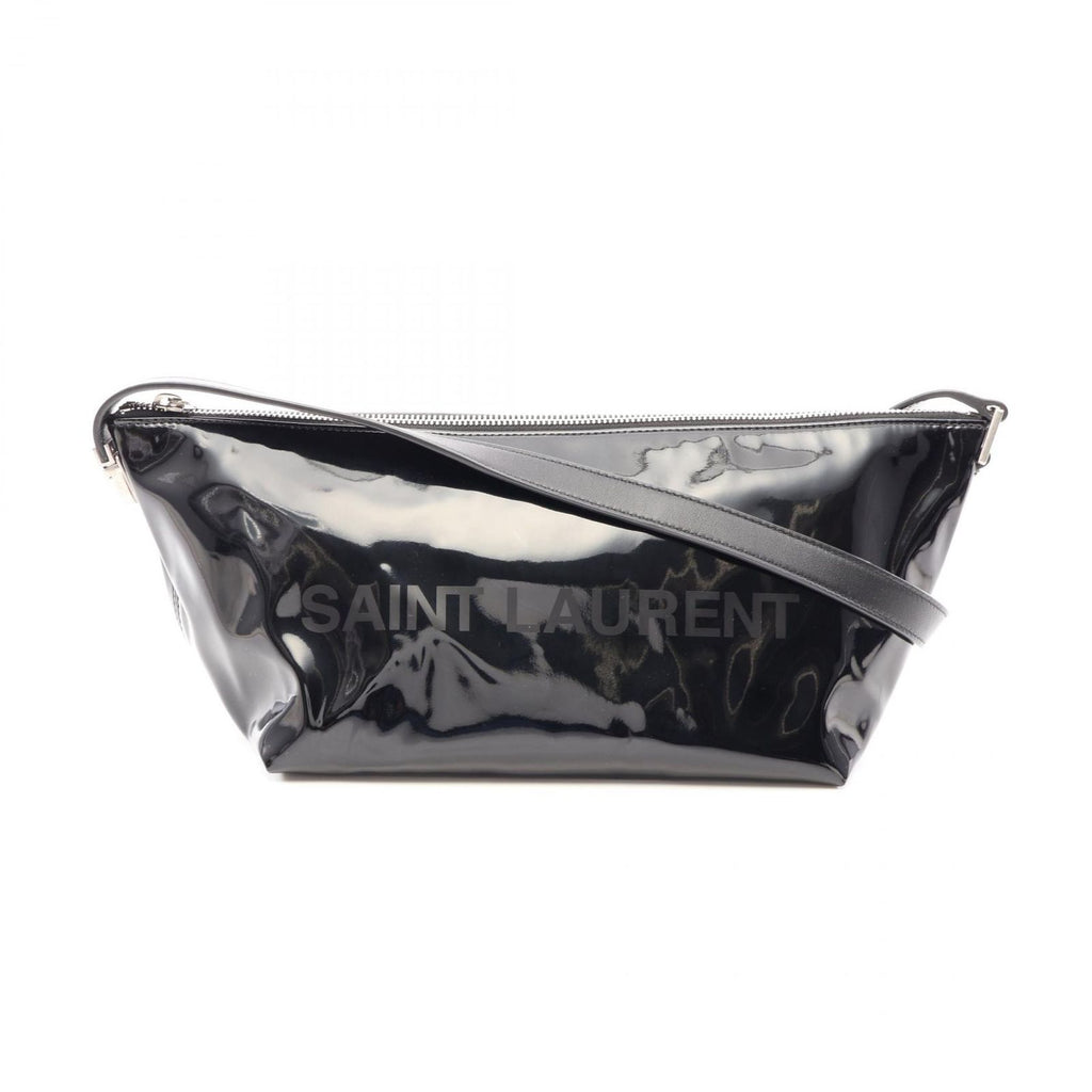 Saint Laurent Paris Shoulder Bag Black Enamel Logo Cross