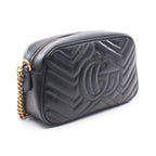Gucci Shoulder Bag GG Marmont Black Leather Small — view 2
