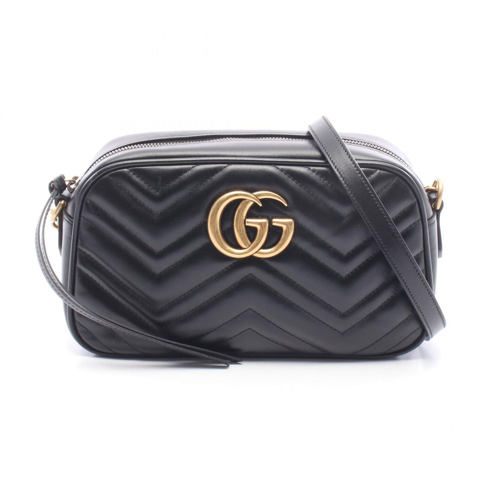 Gucci Shoulder Bag GG Marmont Black Leather Small