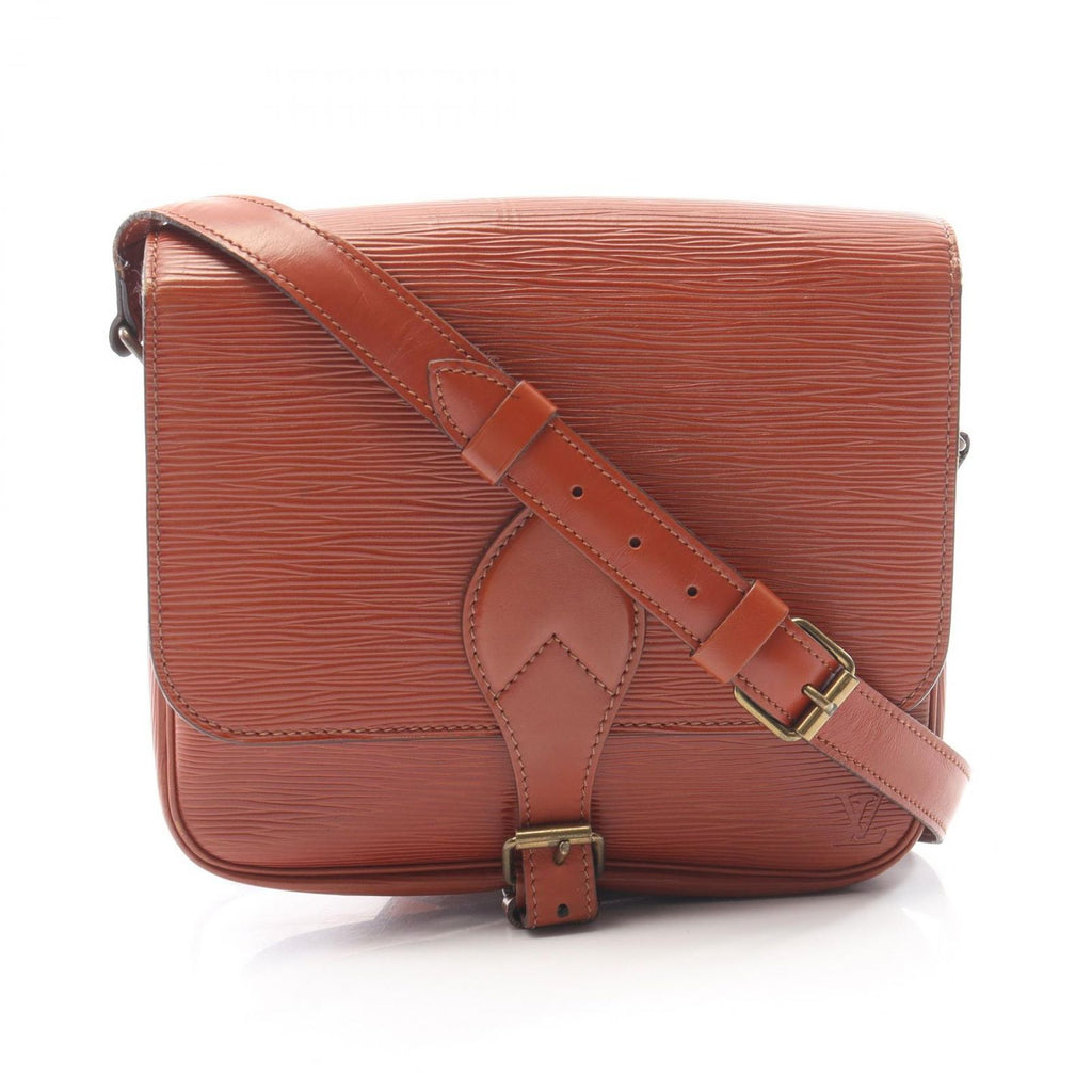 Louis Vuitton Shoulder Bag Cartouchiere Epi Kenya Brown Leather
