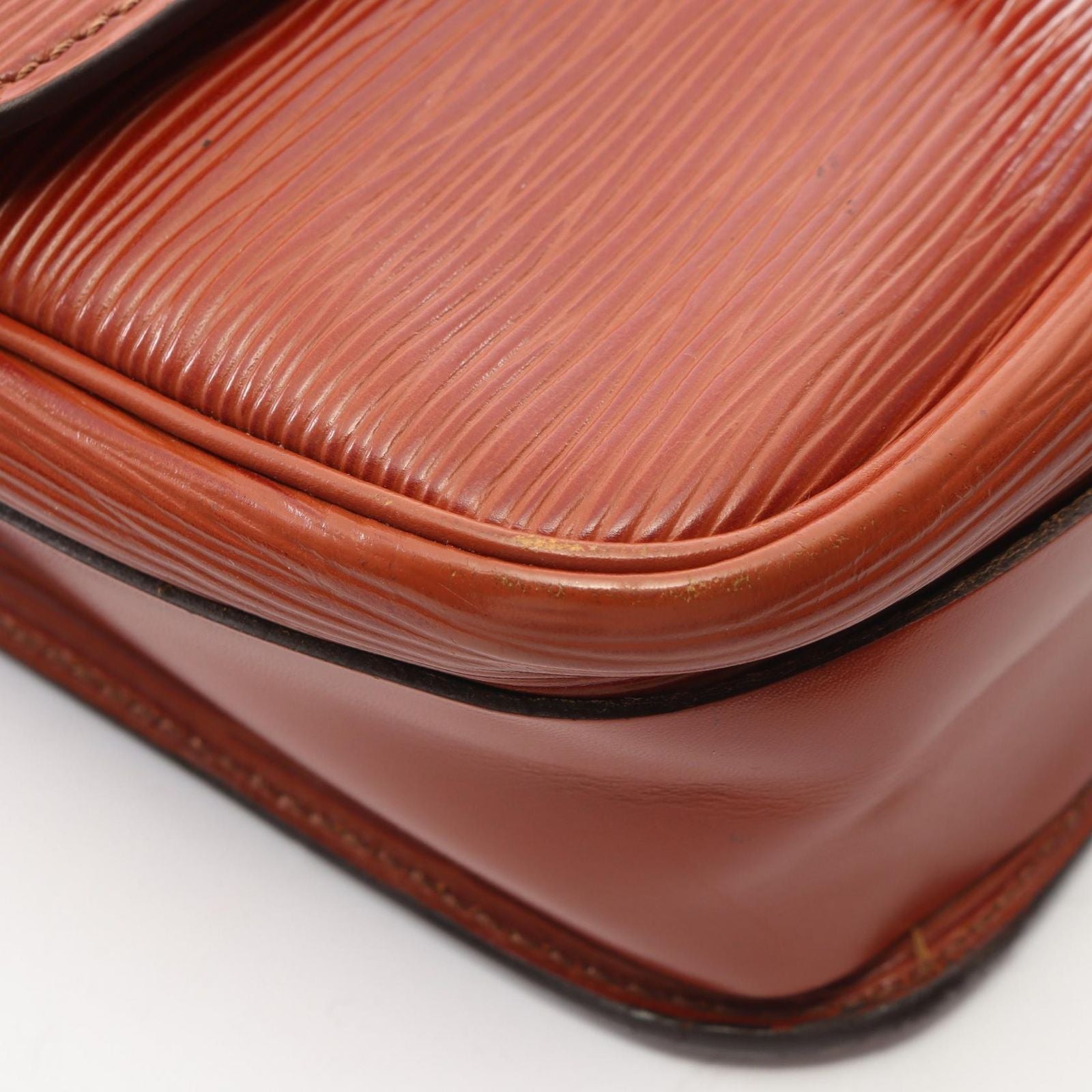 Louis Vuitton Shoulder Bag Cartouchiere Epi Kenya Brown Leather — view 6