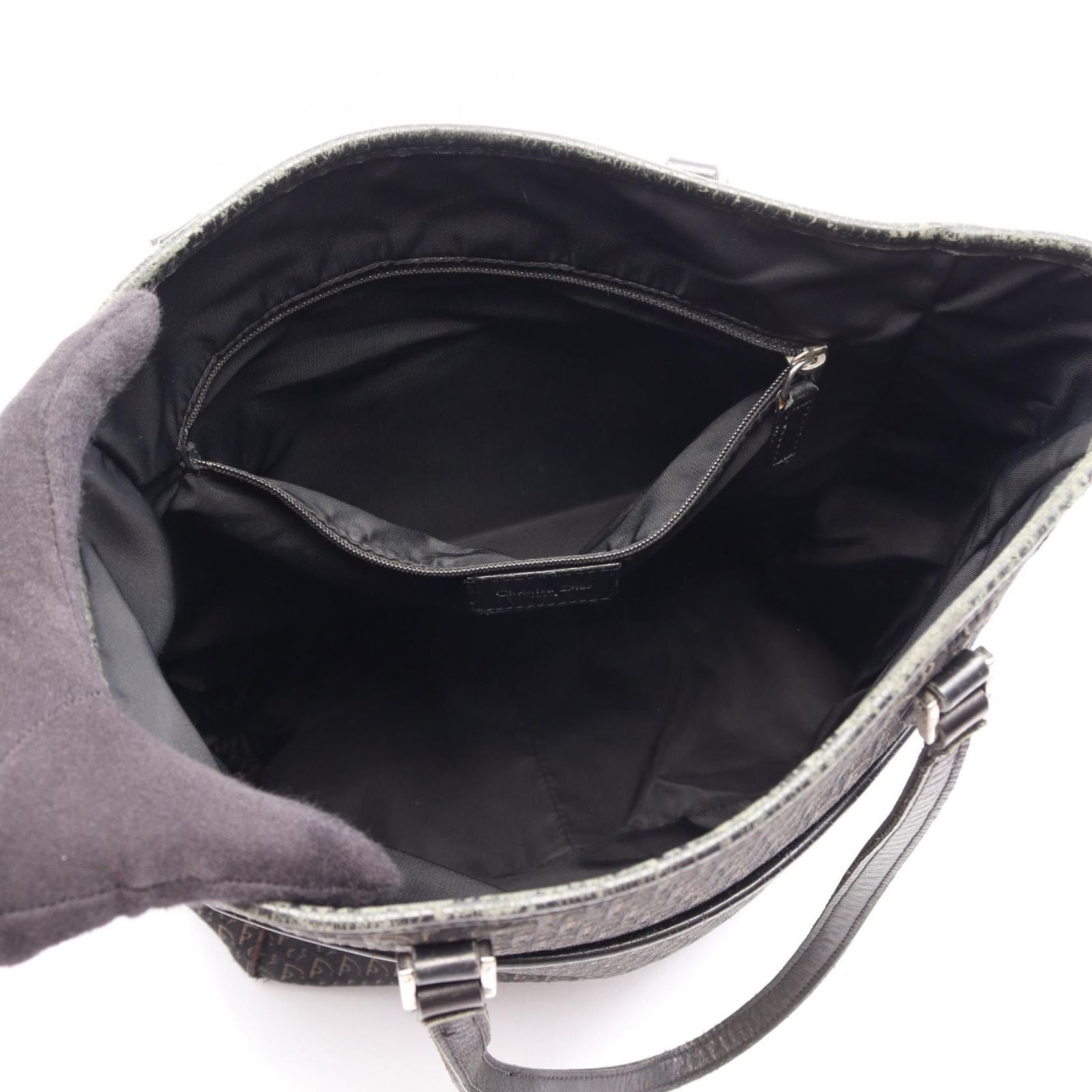 Dior Tote Bag Trotter Canvas Leather Black — view 3