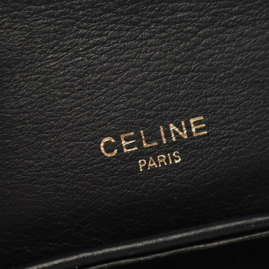 Celine Shoulder Bag Black Leather Pouch — view 4