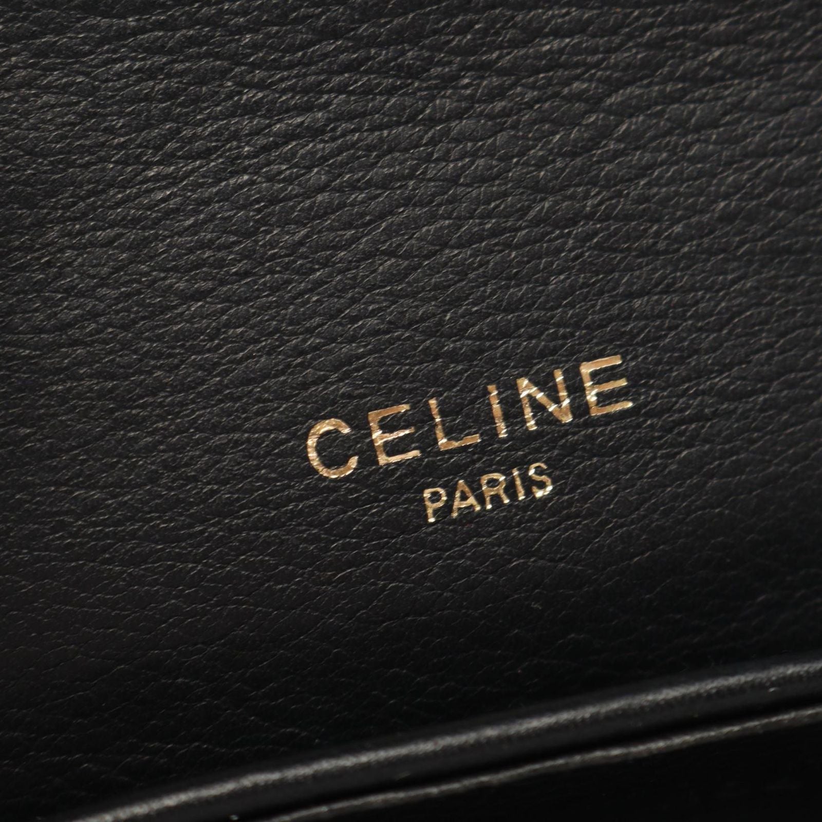 Celine Shoulder Bag Black Leather Pouch — view 4